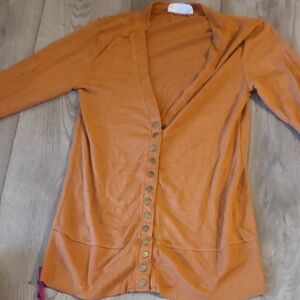 Women's Orange Cardigan Sweater
